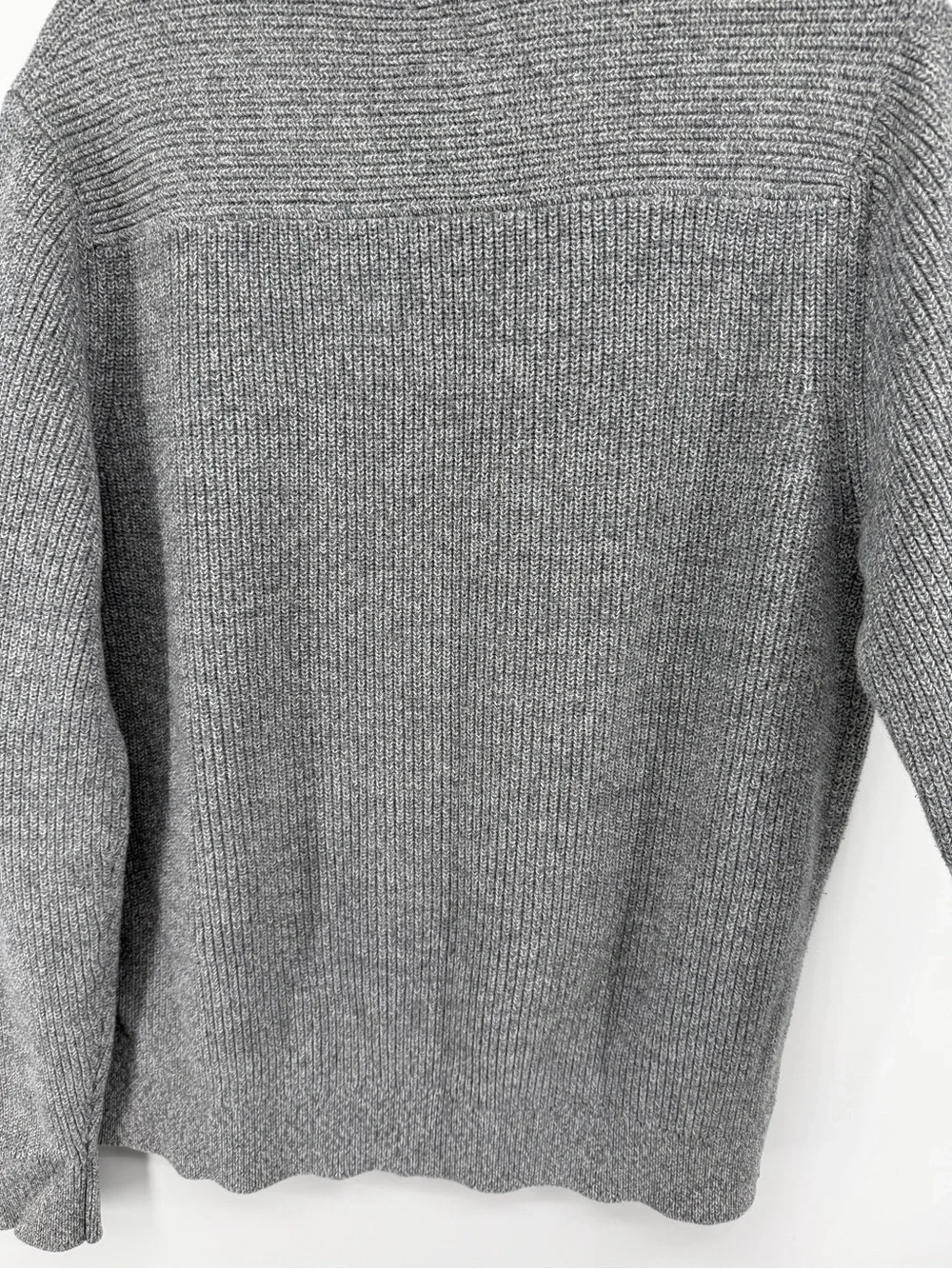 Normalcore Preppy Quiet LuxuryGap For Good Grey Ribbed Knit Crewneck Sweater SzL